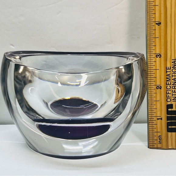 royal limited purple and clear lead crystal votive candle holder or trinket bowl - Picture 3 of 10